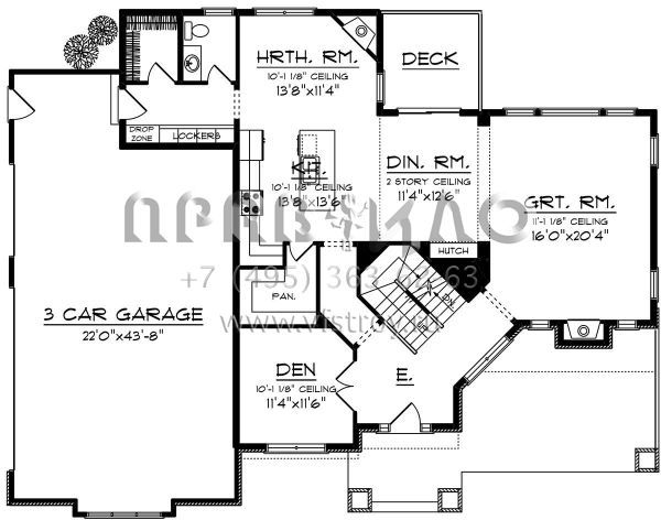 Проект двухэтажного дома с гаражом на три и более машин в американском стиле S5-249 (1020-00069)