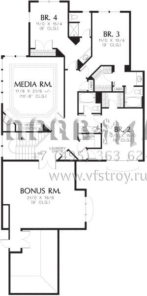 Проект двухэтажного дома с гаражом на три и более машин в английском стиле S5-541 (2559-00560)