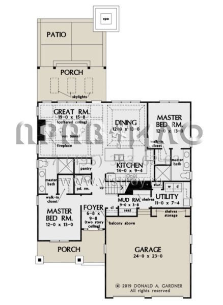 Проект двухэтажного дома с гаражом на две машины в американском стиле S5-197 (2865-00111)