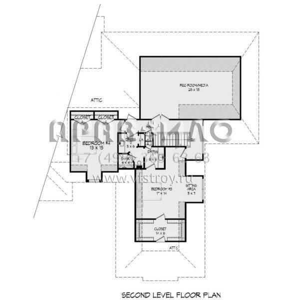 Проект двухэтажного дома с гаражом на три и более машин в английском стиле S5-385 (940-00161)