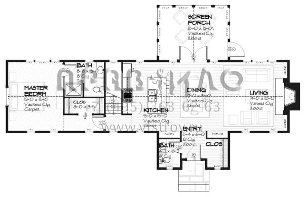 Проект одноэтажного дома без гаража в современном стиле S5-205 (1637-00008)