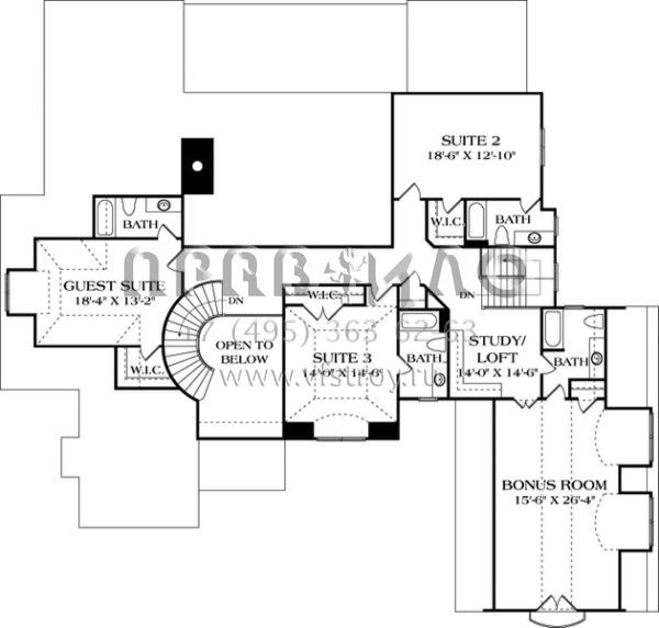 Проект двухэтажного дома с гаражом на три и более машин в английском стиле S5-465 (3323-00637)