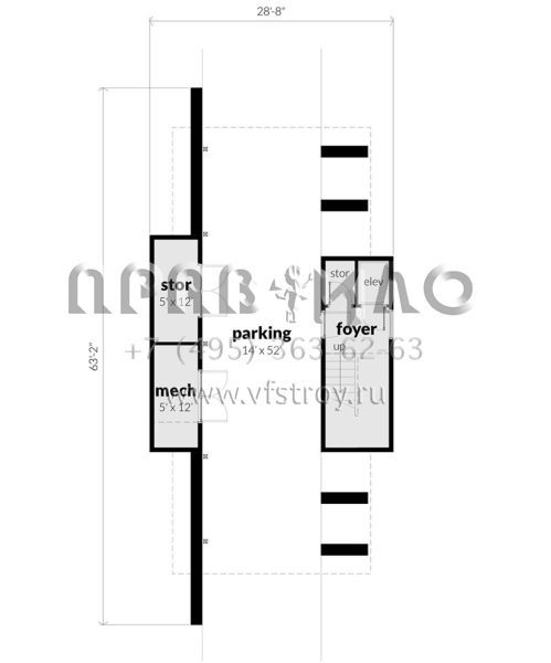 Проект двухэтажного дома с гаражом на две машины в современном стиле S5-139 (028-00133)