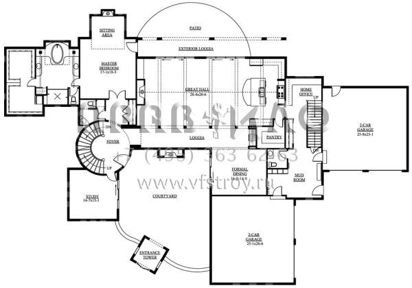 Проект двухэтажного дома с гаражом на три и более машин в современном стиле S5-699 (5631-00020)