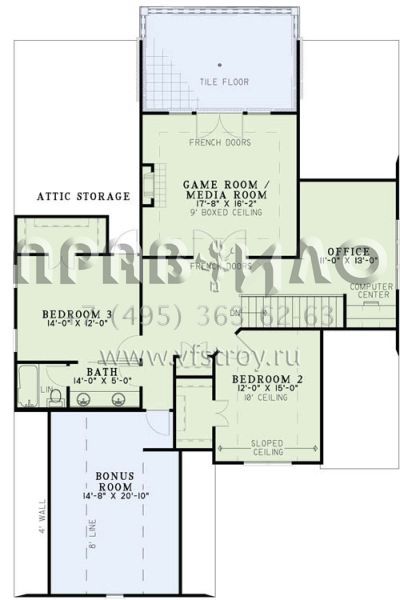 Проект двухэтажного дома с гаражом на две машины в английском стиле S5-272 (110-01032)