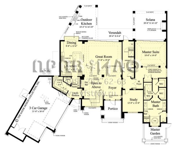 Проект двухэтажного дома с гаражом на три и более машин в современном стиле S5-326 (8436-00030)