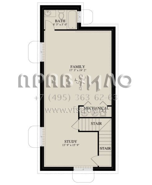 Проект двухэтажного дома без гаража в современном стиле S5-141 (2802-00248)
