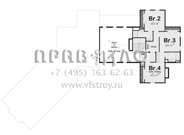 Проект двухэтажного дома с гаражом на три и более машин в современном стиле S5-257 (963-00477)