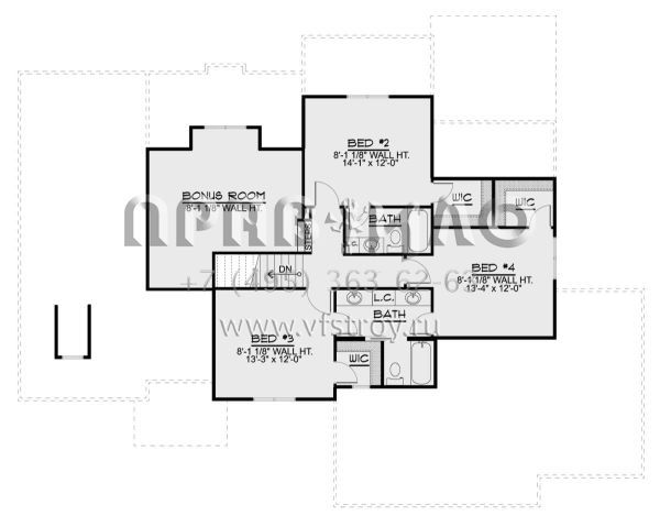 Проект двухэтажного дома с гаражом на три и более машин в современном стиле S5-279 (5032-00094)