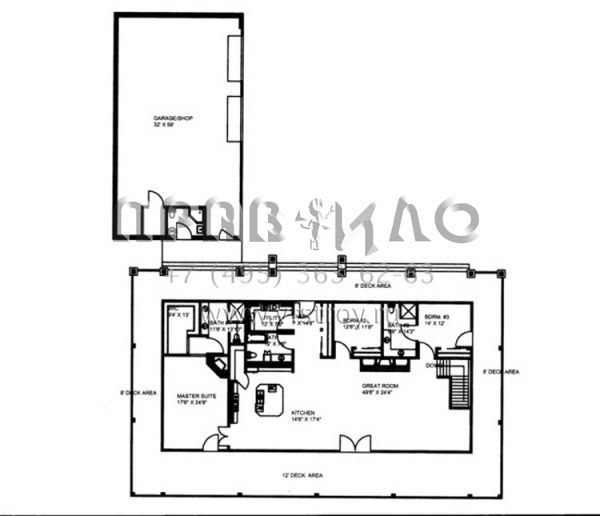 Проект одноэтажного дома с гаражом на две машины в скандинавском стиле S5-533 (039-00535)