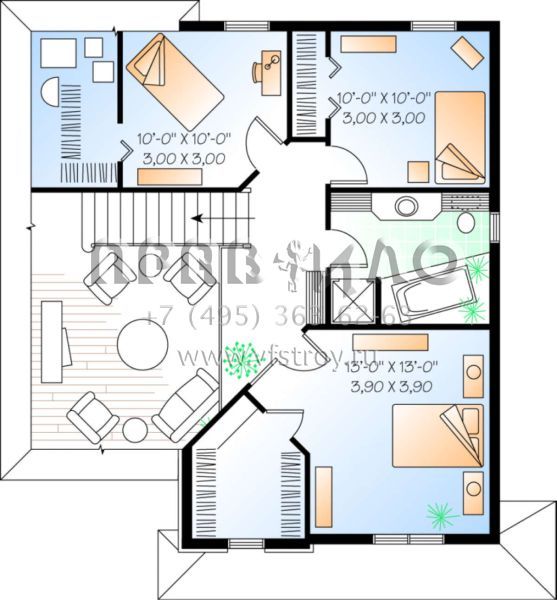 Проект двухэтажного дома с гаражом на одну машину в английском стиле S5-139 (034-00037)