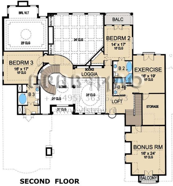 Проект двухэтажного дома с гаражом на три и более машин в прибрежном стиле S5-553 (5445-00317)
