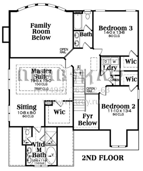 Проект двухэтажного дома с гаражом на две машины в американском стиле S5-235 (009-00103)