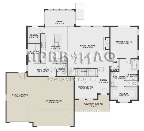 Проект двухэтажного дома с гаражом на две машины в американском стиле S5-249 (2802-00107)