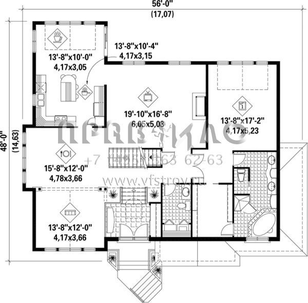 Проект двухэтажного дома с гаражом на две машины в английском стиле S5-273 (6146-00157)