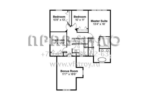 Проект двухэтажного дома с гаражом на две машины в английском стиле S5-204 (035-00741)