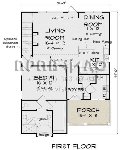 Проект двухэтажного дома без гаража в стиле Ранчо S5-174 (4848-00362)