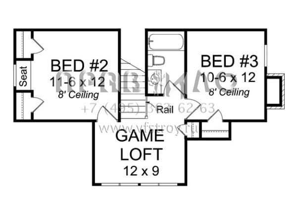 Проект двухэтажного дома с гаражом на две машины в стиле Ранчо S5-156 (4848-00040)