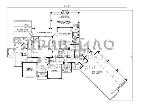 Проект двухэтажного дома с гаражом на три и более машин в английском стиле S5-407 (110-00193)