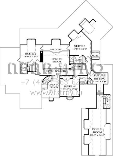 Проект двухэтажного дома с гаражом на три и более машин в английском стиле S5-441 (3323-00473)