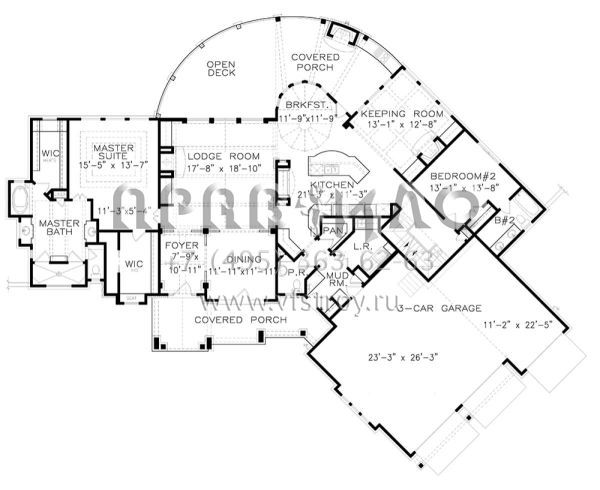 Проект двухэтажного дома с гаражом на три и более машин в американском стиле S5-301 (699-00107)
