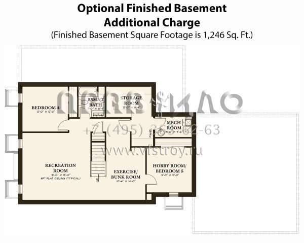 Проект двухэтажного дома с гаражом на две машины в стиле Ранчо S5-222 (8387-00002)