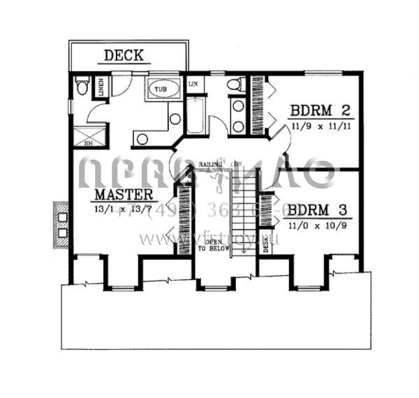 Проект двухэтажного дома с гаражом на две машины в стиле Ранчо S5-178 (692-00004)