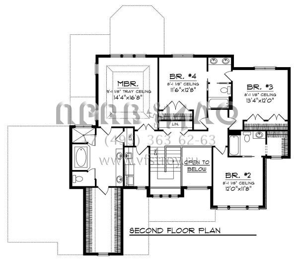 Проект двухэтажного дома с гаражом на три и более машин в американском стиле S5-294 (1020-00266)