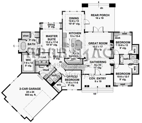 Проект одноэтажного дома с гаражом на две машины в современном стиле S5-217 (098-00276)