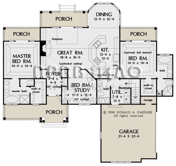 Проект одноэтажного дома с гаражом на две машины в стиле Ранчо S5-166 (2865-00040)