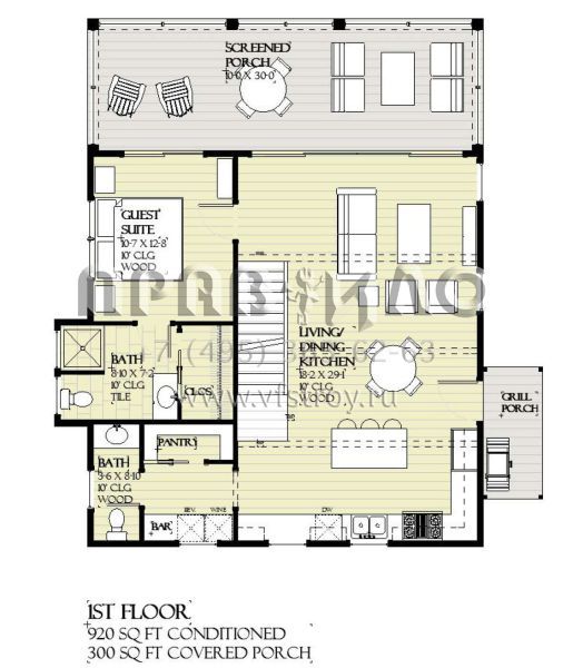 Проект трехэтажного дома с гаражом на две машины в прибрежном стиле S5-227 (1637-00170)
