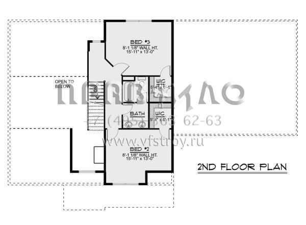 Проект двухэтажного дома с гаражом на две машины в американском стиле S5-213 (5032-00016)