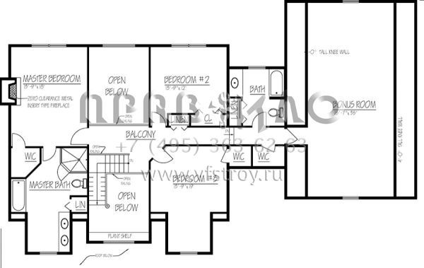 Проект двухэтажного дома с гаражом на три и более машин в стиле Ранчо S5-247 (1754-00024)