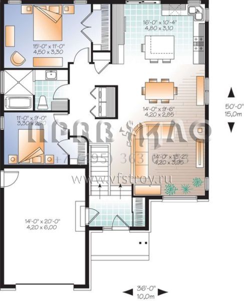 Проект одноэтажного дома с гаражом на одну машину в современном стиле S5-114 (034-01059)