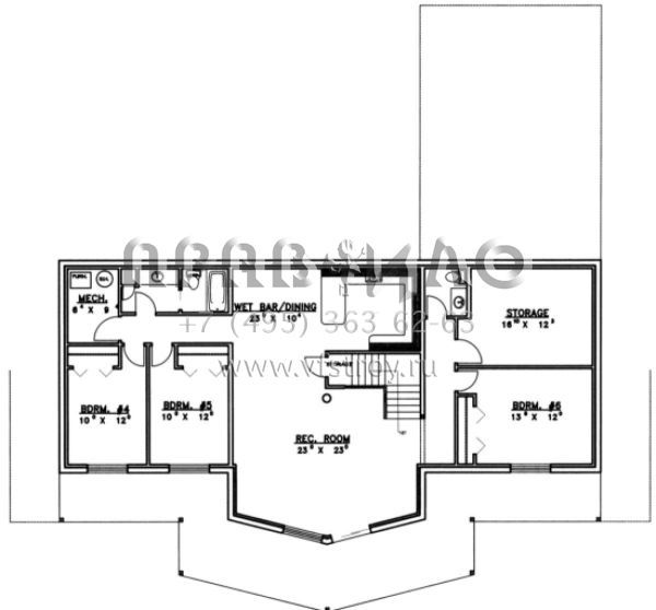 Проект двухэтажного дома с гаражом на две машины в стиле Ранчо S5-381 (039-00038)