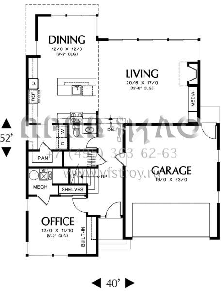 Проект двухэтажного дома с гаражом на две машины в современном стиле S5-190 (2559-00413)