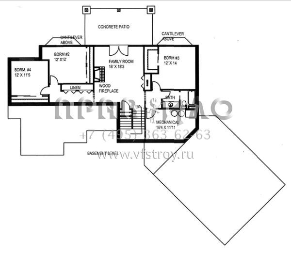 Проект двухэтажного дома с гаражом на три и более машин в стиле Шале S5-329 (039-00659)