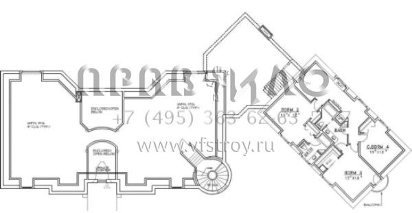 Проект двухэтажного дома с гаражом на три и более машин в стиле Ранчо S5-439 (039-00098)