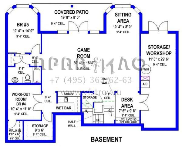 Проект одноэтажного дома с гаражом на две машины в современном стиле S5-302 (4766-00170)