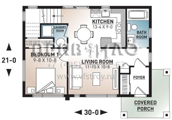 Проект двухэтажного дома с комбинированной крышей S5-86 (034-01071)