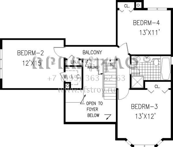 Проект двухэтажного дома с гаражом на две машины в стиле Ранчо S5-207 (033-00114)