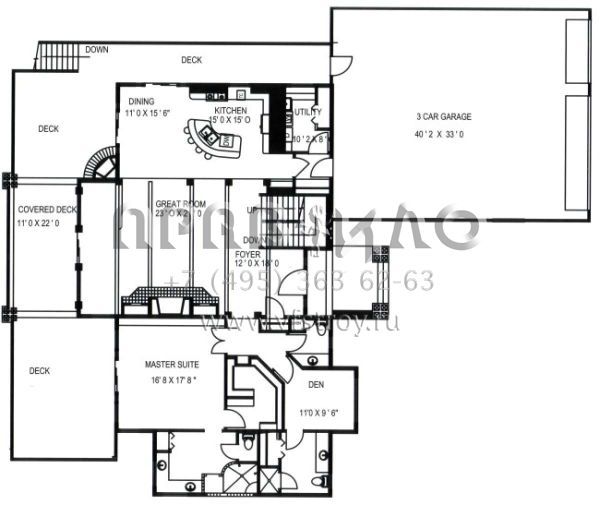 Проект двухэтажного дома с гаражом на три и более машин в скандинавском стиле S5-448 (039-00511)
