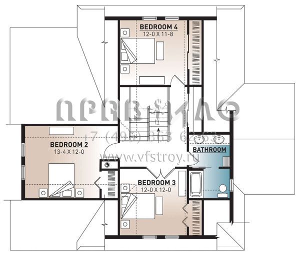 Проект двухэтажного дома с гаражом на две машины в стиле Ранчо S5-217 (034-01112)