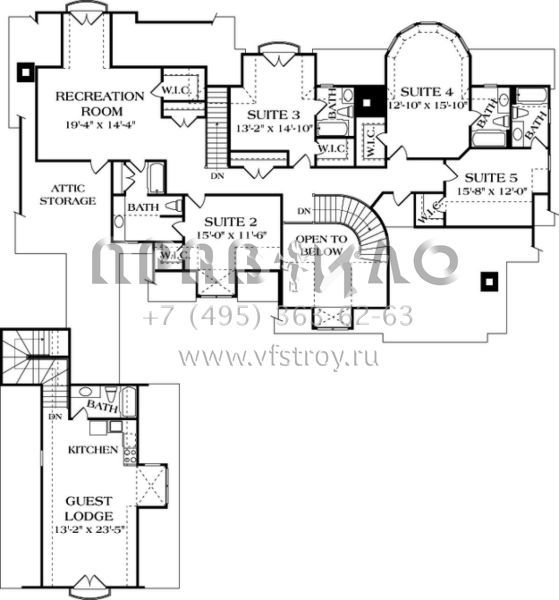 Проект двухэтажного дома с гаражом на три и более машин в современном стиле S5-501 (3323-00509)