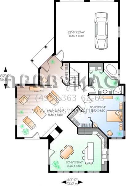 Проект двухэтажного дома с гаражом на две машины в современном стиле S5-183 (034-00014)