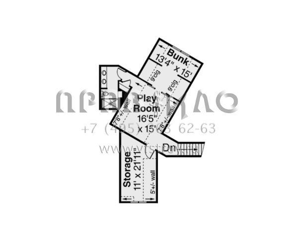 Проект двухэтажного дома с гаражом на три и более машин в американском стиле S5-447 (035-01036)