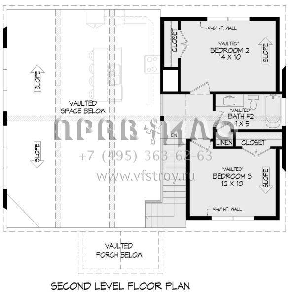 Проект двухэтажного дома без гаража в стиле Шале S5-166 (940-00809)