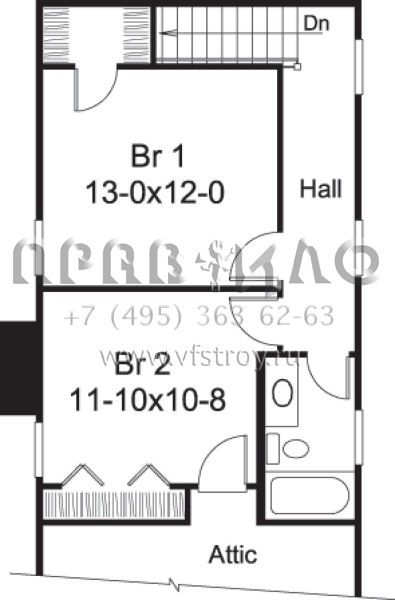 Проект двухэтажного дома без гаража в современном стиле S5-105 (5633-00184)