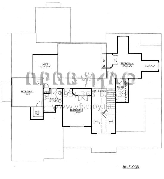 Проект двухэтажного дома с гаражом на две машины в стиле Ранчо S5-296 (286-00055)