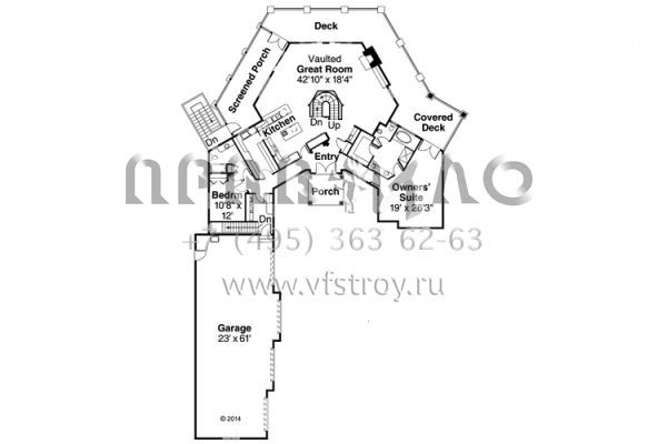 Проект двухэтажного дома с гаражом на три и более машин в английском стиле S5-488 (035-00686)
